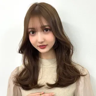 セミロング カラー ✨️美髪矯正×似合わ せ艶カラー✨藤田透のヘアスタイル