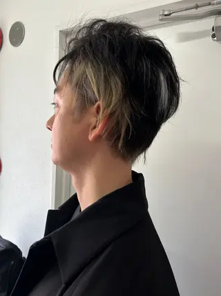 ショート カラー メンズ 久木原 ゆりのヘアスタイル