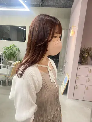 セミロング カラー 前橋 姫奈のヘアスタイル