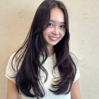ロング 🌹ハッシュカット、 レイヤー韓国ヘア🌹のヘアスタイル