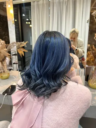 ミディアム 💓Yuri💓 ハイトーン/デザインのヘアスタイル