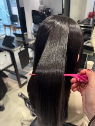 セミロング カラー パーマ ヘアアレンジ 透明感/オリーブ/ グレージュ/YUKAのヘアスタイル