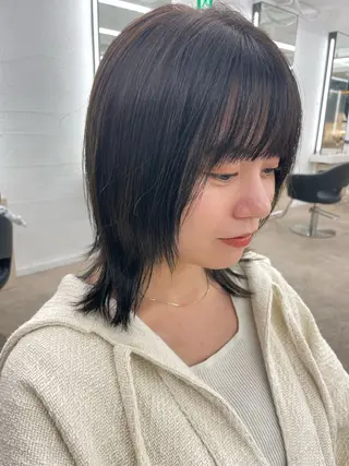 ミディアム ボブ顔周りカット honokaのヘアスタイル