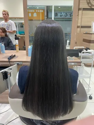 カラー 中村/韓国風レイヤー 縮毛矯正、ハイライトのヘアスタイル