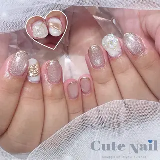 ネイル ️🫧もこ 艶感ネイル🫧のネイルデザイン