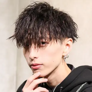 ショート パーマ メンズ ハイトーン/メンズマ ッシュ/KYOHEIのヘアスタイル