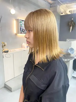 ミディアム カラー 前橋 姫奈のヘアスタイル