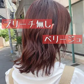 ミディアム カラー モテ前髪 タゴメ シンヤのヘアスタイル