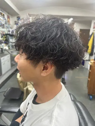 ミディアム パーマ メンズ 深澤 さおりのヘアスタイル