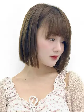 ショート カラー ヘアアレンジ 縮毛矯正🤍 盛れるボブ/ひかりのヘアスタイル