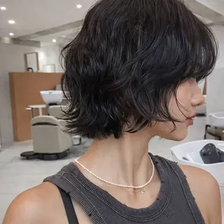 ミディアム カラー kakeru/ボブ パーマ/レイヤーのヘアスタイル