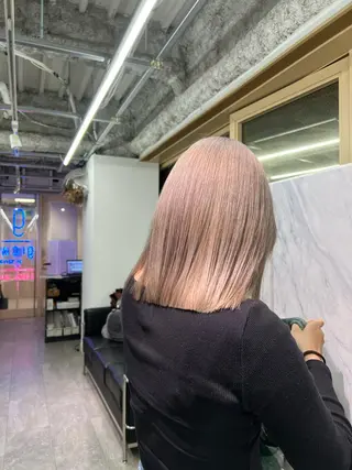 ミディアム ハイトーン&髪質改善 ＆韓国エクステ🤎のヘアスタイル