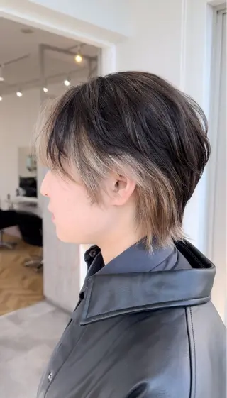 ショート カラー レイヤーカットモデル 募集/藤原一真のヘアスタイル