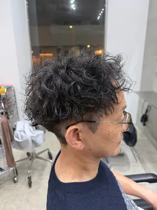 ショート パーマ メンズ fifth天神 パーマ特化/石橋航海のヘアスタイル