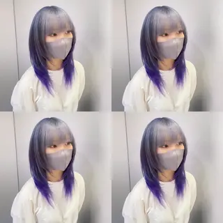 ミディアム カラー ヘアアレンジ 💎韓国レイヤー ×エクステゆうま💎のヘアスタイル