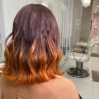 ミディアム カラー ヘアアレンジ 金森 斗夢のヘアスタイル