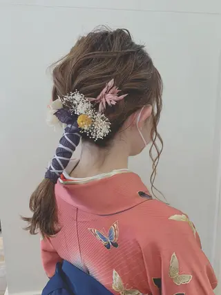 ミディアム ヘアアレンジ ぱつっとボブ/ 小野あかねのヘアスタイル