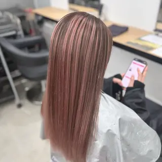 ロング カラー NAMI🤎ブラウン &ミルクティー🤍のヘアスタイル