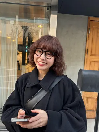 ミディアム カラー パーマ stand所属・キノシタナナコ /渋谷/ボブのヘアスタイル