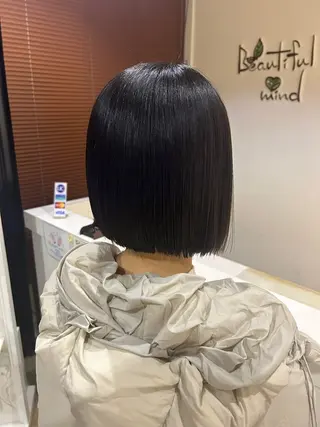 ショート 縮毛矯正/柔らかツヤ 質感◎蟹江/吉川清保のヘアスタイル