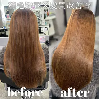 ロング パーマ 髪質改善🩵縮毛矯正 代々木/木下のヘアスタイル