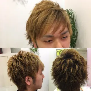 ショート メンズ 髪質改善× 白髪ぼかし溝江のヘアスタイル