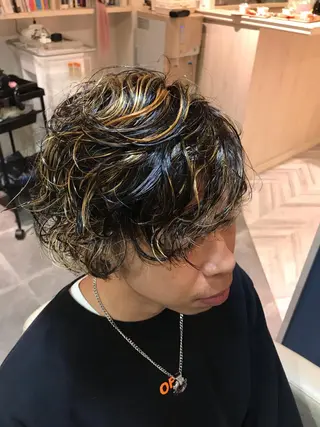 カラー パーマ メンズ 松井 博徳のヘアスタイル
