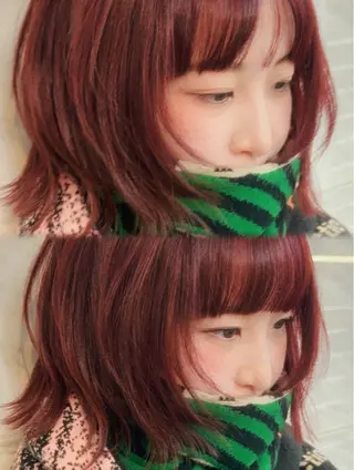 ミディアム カラー Pocket仙台 💚モエリのヘアスタイル