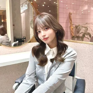 セミロング カラー パーマ ヘアアレンジ メンズ キッズ 新宿/小顔レイヤー/ 顔まわり/西慶太朗のヘアスタイル
