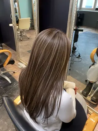 ロング カラー 店長 ハイトーン× 髪質改善/舘野 涼太のヘアスタイル