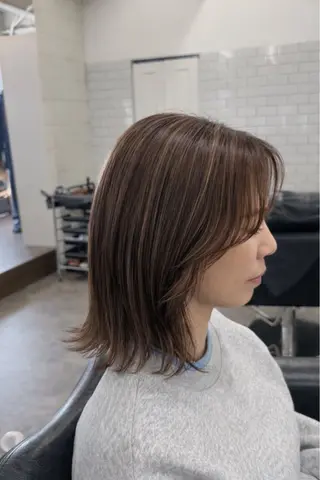 ミディアム カラー バレイヤージュモデル 募集👒ヨンスクのヘアスタイル