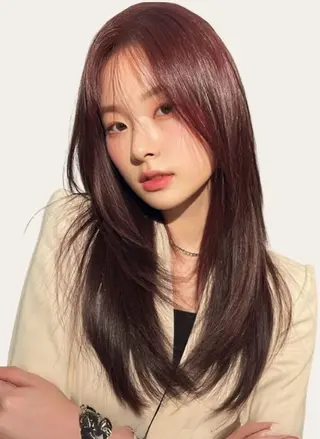 セミロング カラー 竹田 佳奈のヘアスタイル