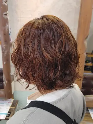 ショート パーマ ボブパーマ/メンズ カワカミサトミ🐨のヘアスタイル