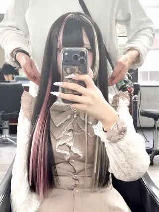 ロング ハイトーンエクステ 🎩カズキ🎩のヘアスタイル