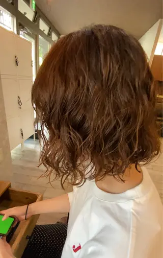 ミディアム パーマ 日比 貴大/ minim hairのヘアスタイル