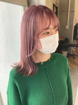 ミディアム カラー 髪質改善.縮毛矯正 ×韓国ヘアyukiのヘアスタイル