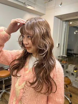 ロング カラー 大阪デザインカラー/ カットモデル募集のヘアスタイル