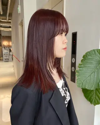 ミディアム カラー かわい りほのヘアスタイル