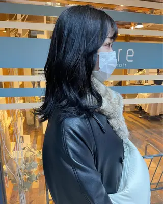 ミディアム カラー あずまぐち めぐみのヘアスタイル