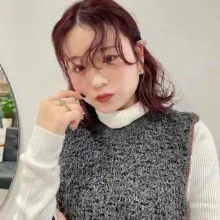 ミディアム カラー 🍊暖色×顔周り 🍊cocoroのヘアスタイル