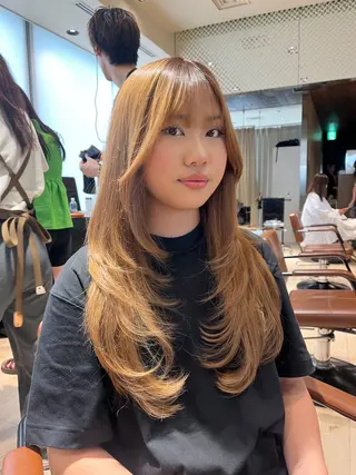 ロング カラー 早朝セット☀️ レイヤー/Momoのヘアスタイル