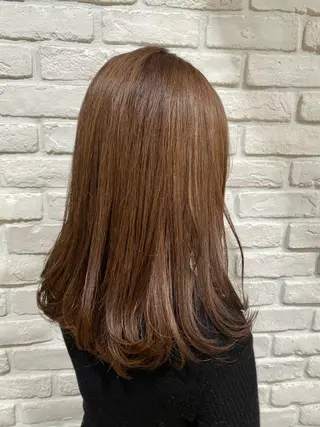 セミロング カラー ベージュカラー🧸 伊藤なつみのヘアスタイル