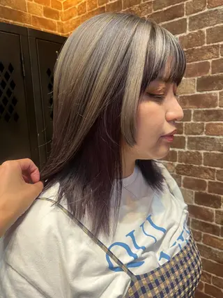 ミディアム カラー メンズ 久木原 ゆりのヘアスタイル