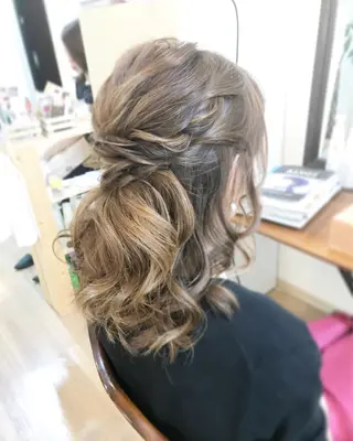 セミロング ヘアアレンジ 早朝✨ヘアセット 着付け/清水玲歌のヘアスタイル
