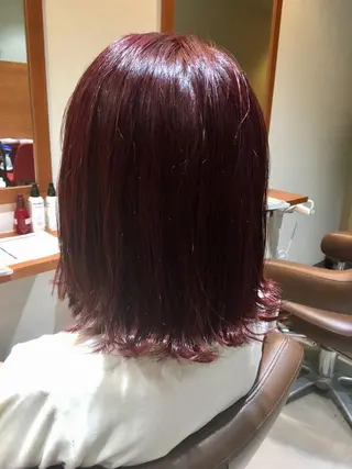 ミディアム カラー 蓮見  友里のヘアスタイル