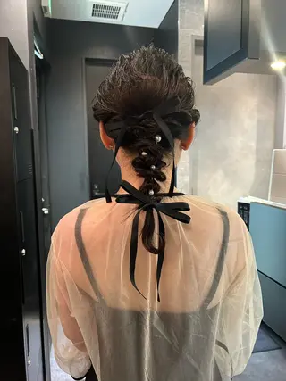 セミロング ヘアアレンジ 🎀ヘアセット透明感 /REINA🎀のヘアスタイル