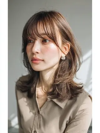 ミディアム 絶対可愛い暖色カラー 🌷うる艶🌷結奈✨のヘアスタイル