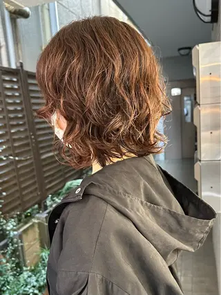 ショート カラー パーマ 銀座No.1髪質改善 縮毛矯正/本木のヘアスタイル