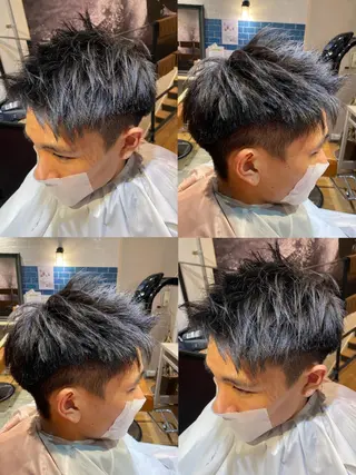 ショート カラー パーマ ヘアアレンジ メンズ 🔥メンズ特化渡辺 🔥ブリーチカラーのヘアスタイル