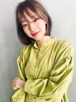 ショート カラー パーマ ヘアアレンジ ✂️ボブ/レイヤー /艶カラー🌷喜美花のヘアスタイル